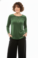 Load image into Gallery viewer, Non Iron Long Sleeve Scoop Neck Top-1093AY-LRS1
