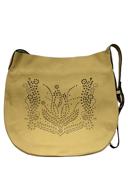 Floral Laser Cut Vegan Leather Bag