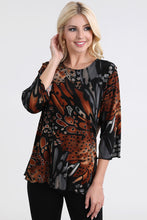 Load image into Gallery viewer, Plus Size Stretchy Merrow Top Quarter Sleeve -1058BN-QXP1-W207 - Jostar Online
