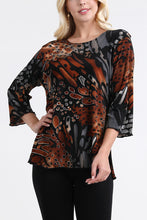 Load image into Gallery viewer, Plus Size Stretchy Merrow Top Quarter Sleeve -1058BN-QXP1-W207 - Jostar Online
