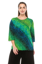 Load image into Gallery viewer, Plus Size Stretchy Merrow Top Quarter Sleeve-158BN-QXP-W182 - Jostar Online
