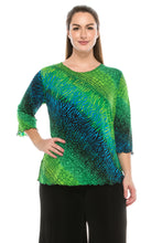 Load image into Gallery viewer, Plus Size Stretchy Merrow Top Quarter Sleeve-158BN-QXP-W182 - Jostar Online
