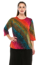 Load image into Gallery viewer, Plus Size Stretchy Merrow Top Quarter Sleeve-158BN-QXP-W182 - Jostar Online
