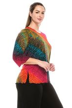 Load image into Gallery viewer, Plus Size Stretchy Merrow Top Quarter Sleeve-158BN-QXP-W182 - Jostar Online
