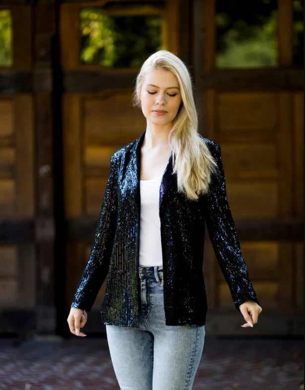 Glitter blazer jacket best sale