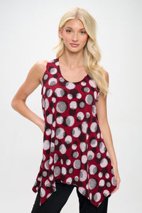 Circle of Elegance HIT Shark Bite Hem Tank- 2057HT-TRP1-W376