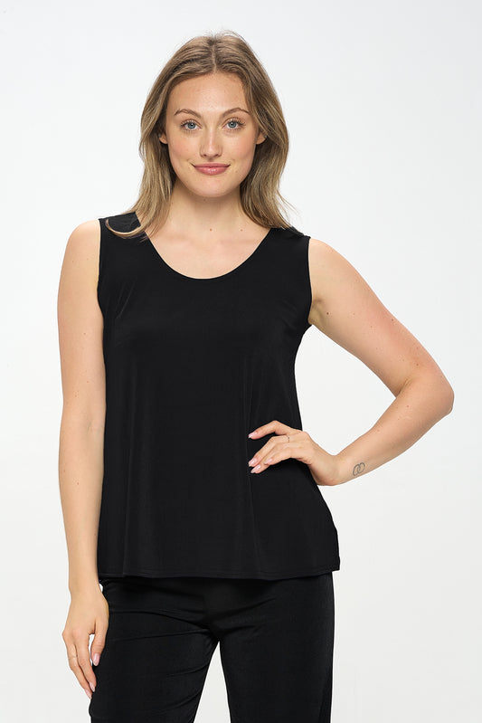 Plus Size BNS Solid Sleeveless Tank Top-2060BN-TXS1
