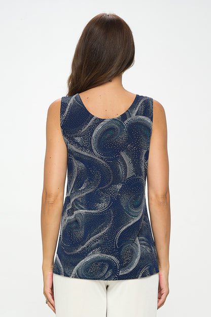 Print Sleeveless Tank Top-2060HT-TRP1-W411