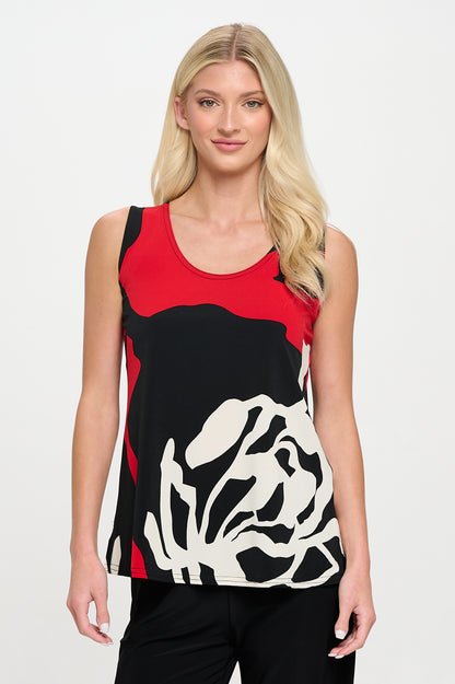 Print Sleeveless Tank Top-2060HT-TRP1-W445