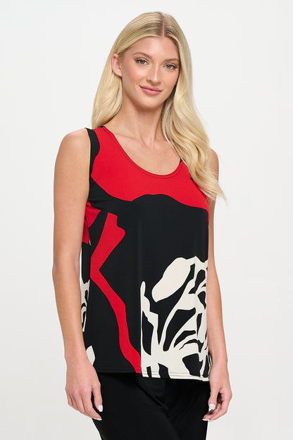 Print Sleeveless Tank Top-2060HT-TRP1-W445