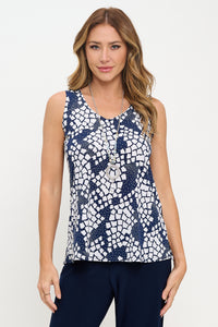 Print Sleeveless Tank Top-2060HT-TRP1-W454