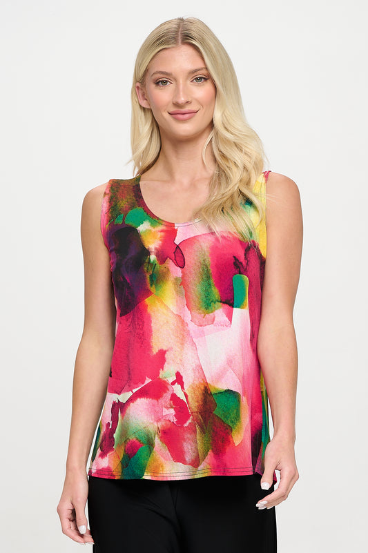 Print Sleeveless Tank Top-2060HT-TRP1-W458