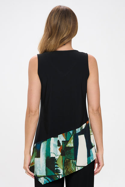 Chic Contrast V-Neck Sleeveless Tank-2062HT-TRP1-C-W427