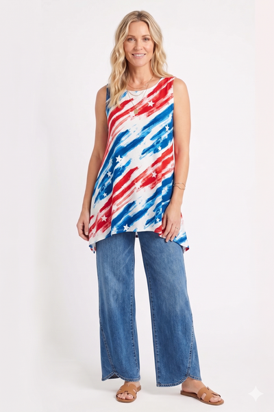 HIT Boat Neck Shark Bite Tank Tunic-2068HT-TRP1-W384