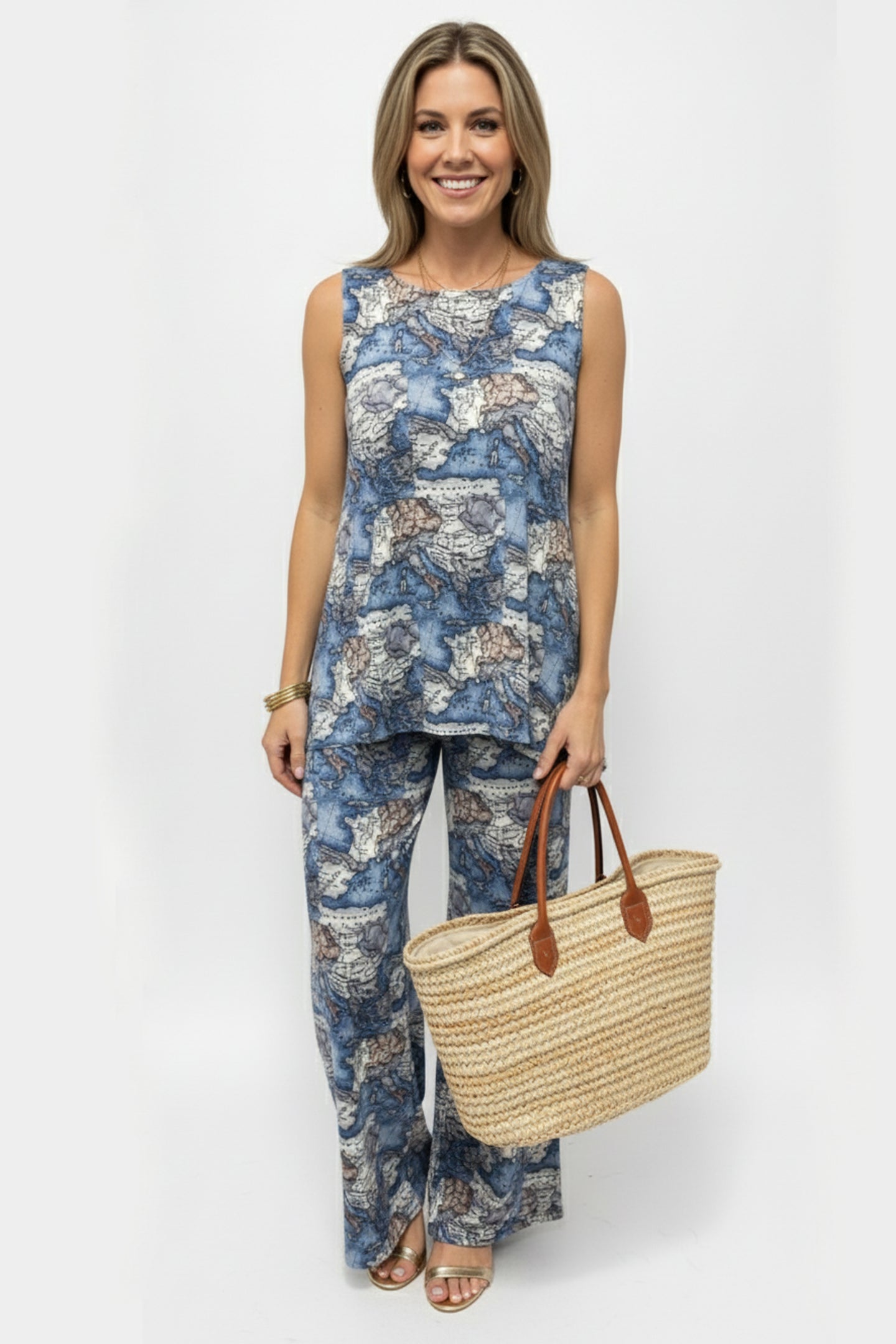 HIT Boat Neck Shark Bite Tank Tunic-2068HT-TRP1-W474