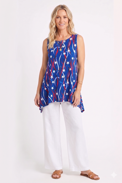 HIT Boat Neck Shark Bite Tank Tunic-2068HT-TRP1-W487