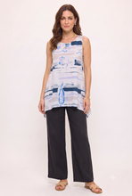 Load image into Gallery viewer, Venechia Pleated Boat Neck Shark Bite Tank Tunic-2068VP-TRD1-D024

