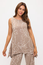 Load image into Gallery viewer, Plus Size Pleated Boat Neck Shark Bite Tank Tunic-2068VP-TXP1-W521 - Jostar Online
