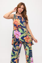 Load image into Gallery viewer, Plus Size  Boat Neck Shark Bite Tank Tunic-2068VP-TXP1-W528 - Jostar Online
