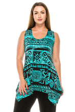 Load image into Gallery viewer, Mayan Mystique HIT Shark Bite Hem Tank- 2057HT-TRP1-W901
