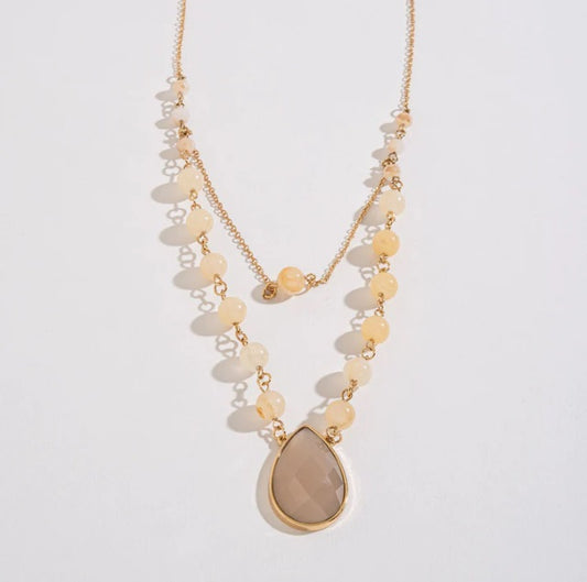 Zella Stone Layered Pendant Necklace