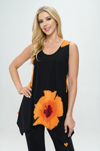 Load image into Gallery viewer, Tropical Hibiscus HIT Shark Bite Hem Tank -2057HT-TRP1-W113 - Jostar Online
