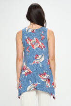 Load image into Gallery viewer, Denim Dreams HIT Shark Bite Hem Tank in- 2057HT-TRP1-W398
