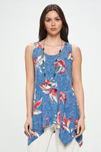 Load image into Gallery viewer, Denim Dreams HIT Shark Bite Hem Tank in- 2057HT-TRP1-W398
