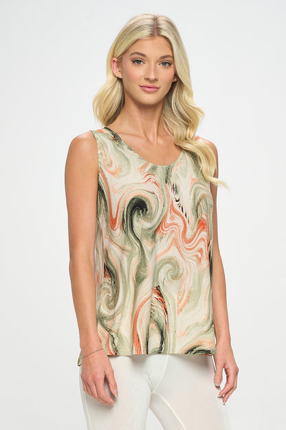 Print Sleeveless Tank Top-2060HT-TRP1-W330