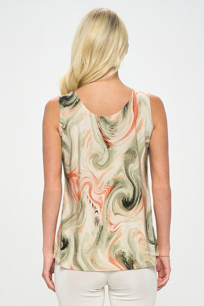 Print Sleeveless Tank Top-2060HT-TRP1-W330