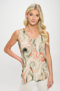 Print Sleeveless Tank Top-2060HT-TRP1-W330