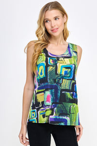 Geometric Print Top-2060HT-TRP1-W400