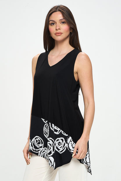 Chic Contrast V-Neck Sleeveless Tank-2062HT-TRP1-C-W342