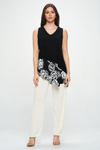 Load image into Gallery viewer, Chic Contrast V-Neck Sleeveless Tank-2062HT-TRP1-C-W342
