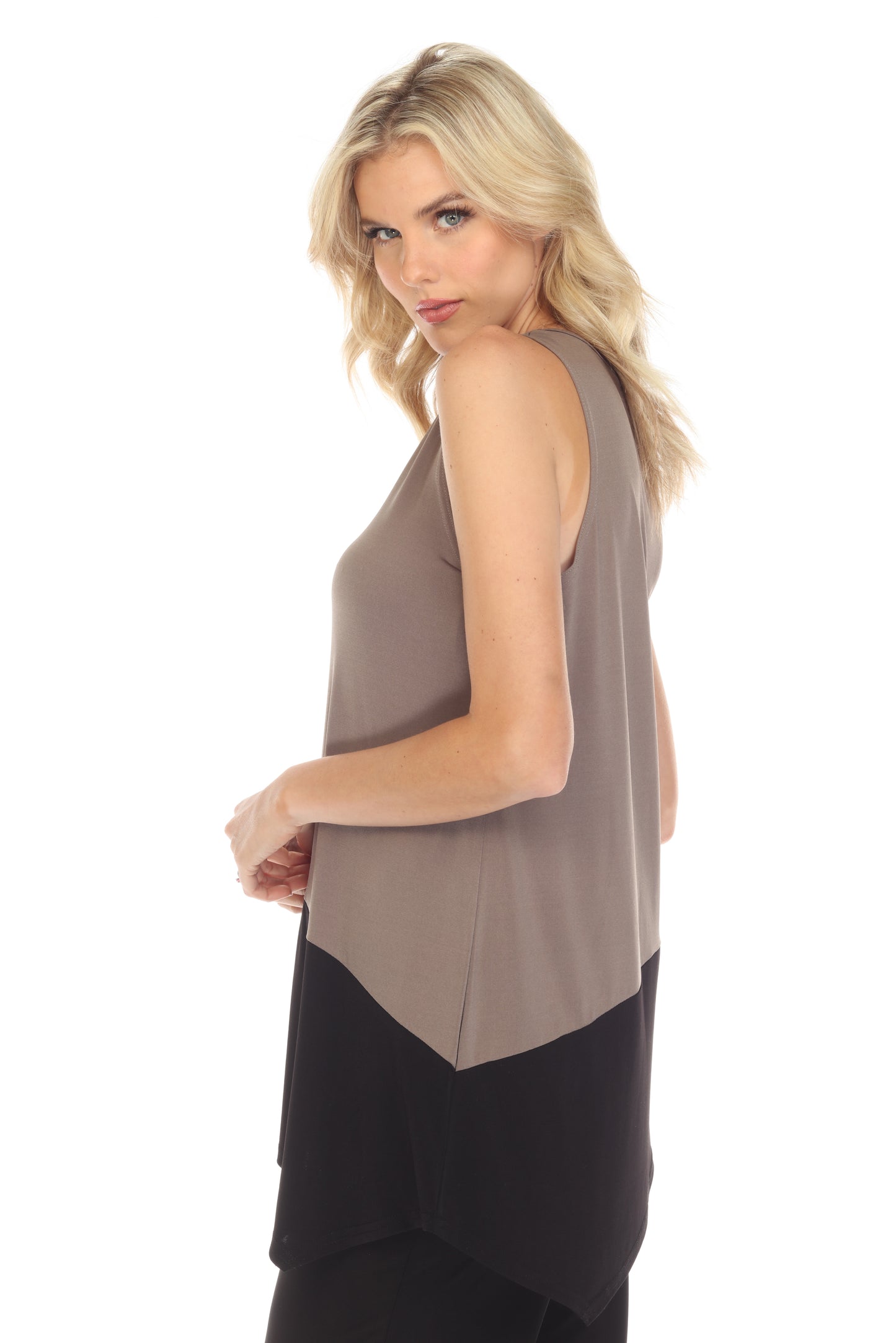 Color block Sleeveless Top-2062HT-TRS1-C