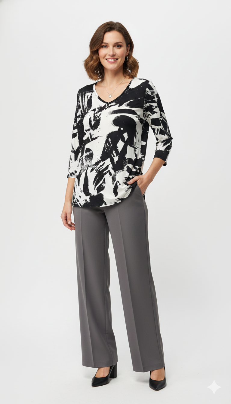 HIT V-Neck Band Top W/Vent-3114HT-QRP1-W403