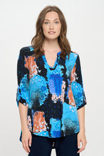 Load image into Gallery viewer, HIT Notch Neck Rolled Sleeve Top-3059HT-QRP1-W449
