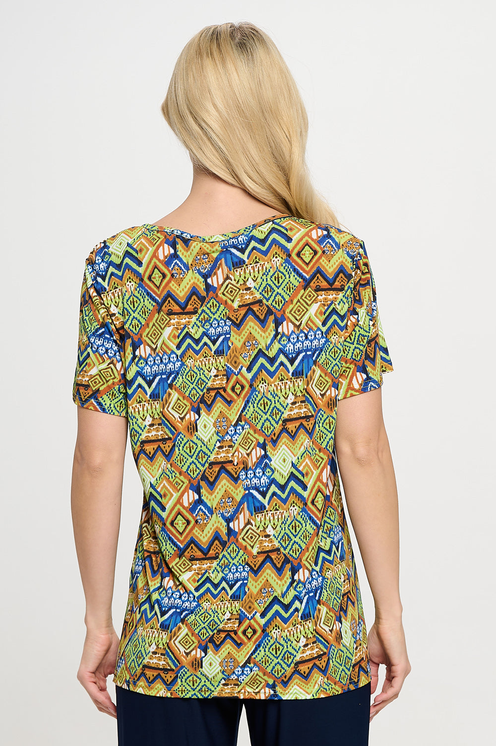 Print HIT Point V-Neckline Top-3062HT-SRD1-D009