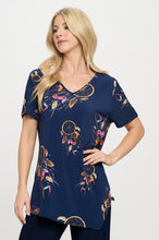 Load image into Gallery viewer, Plus Size Point V-Neckline Top-3062HT-SXD1-D012
