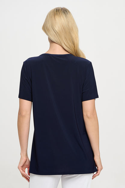 HIT Point V-Neckline Short Sleeve Top-3062HT-SRS1