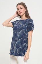 Load image into Gallery viewer, Print Boat Neckline Short Short Sleeve Top-3068HT-SRP1-W411

