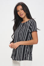Load image into Gallery viewer, Print Boat Neckline Short Short Sleeve Top-3068HT-SRP1-W437
