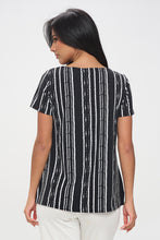 Load image into Gallery viewer, Print Boat Neckline Short Short Sleeve Top-3068HT-SRP1-W437
