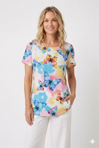 Boat Neckline Short Short Sleeve Top-3068HT-SRP1-W506 - Jostar Online