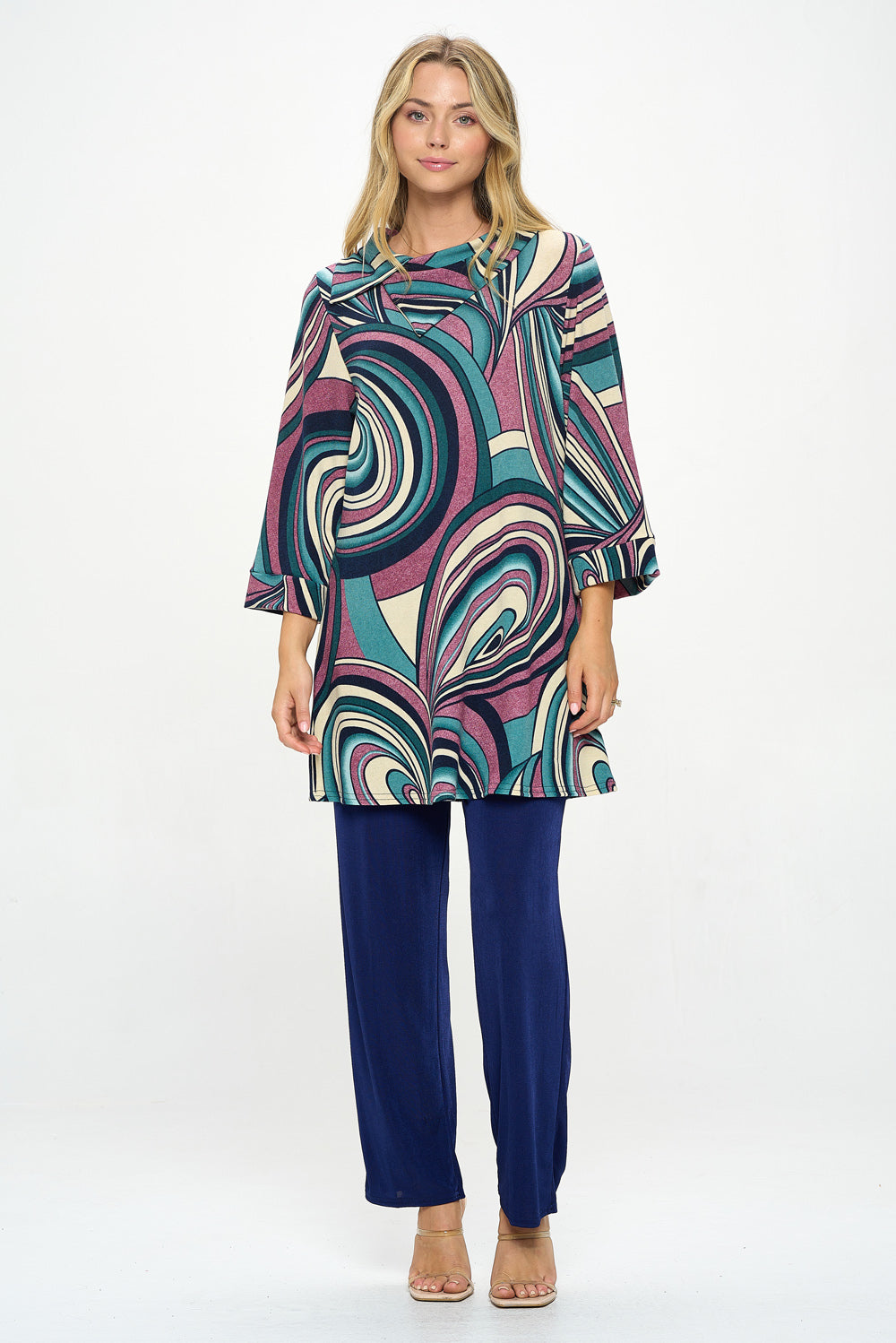 Split Neckline Tunic-3105BB-QRP1-W414