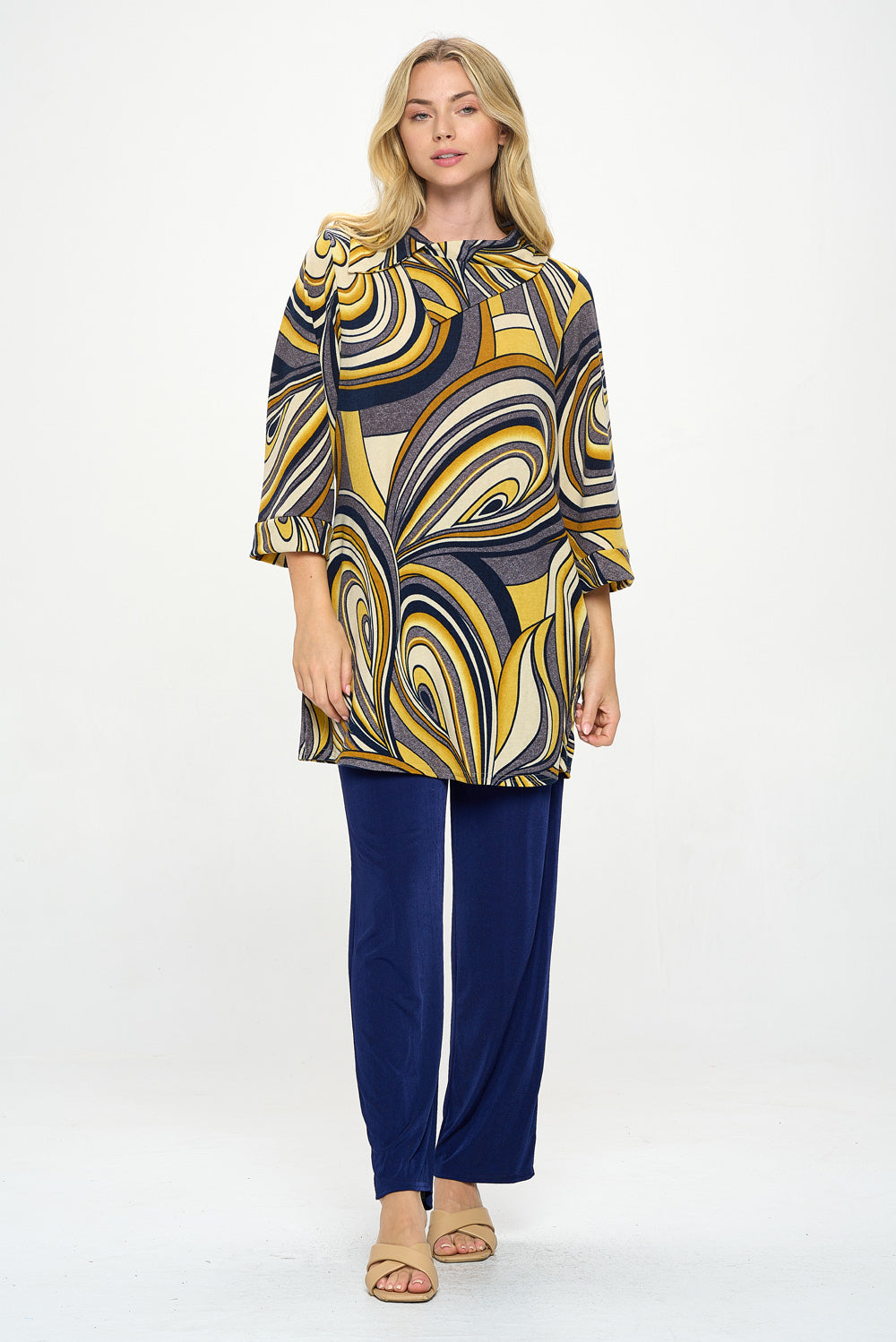 Split Neckline Tunic-3105BB-QRP1-W414