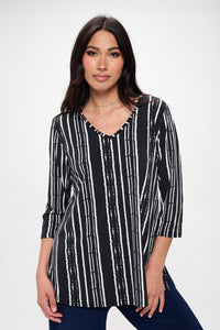 HIT V-Neck Band Top W/Vent-3114HT-QRP1-W437