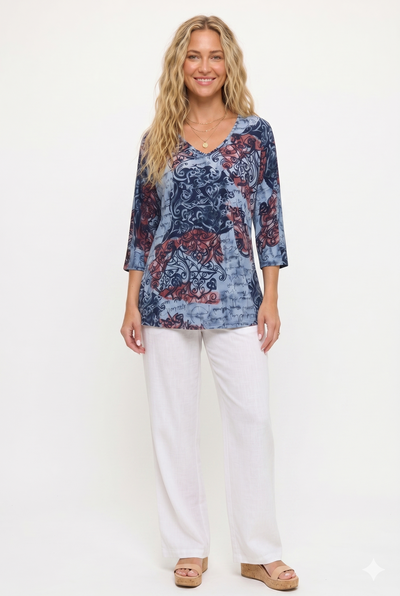 HIT V-Neck Band Top W/Vent-3114HT-QRP1-W531