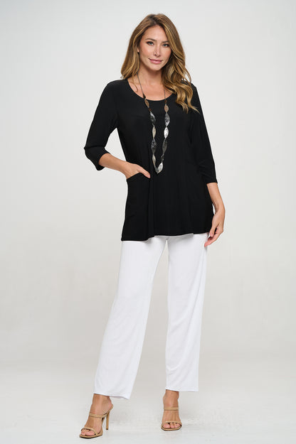 HIT Princess Line Pocket Top-3116HT-QRS1-K