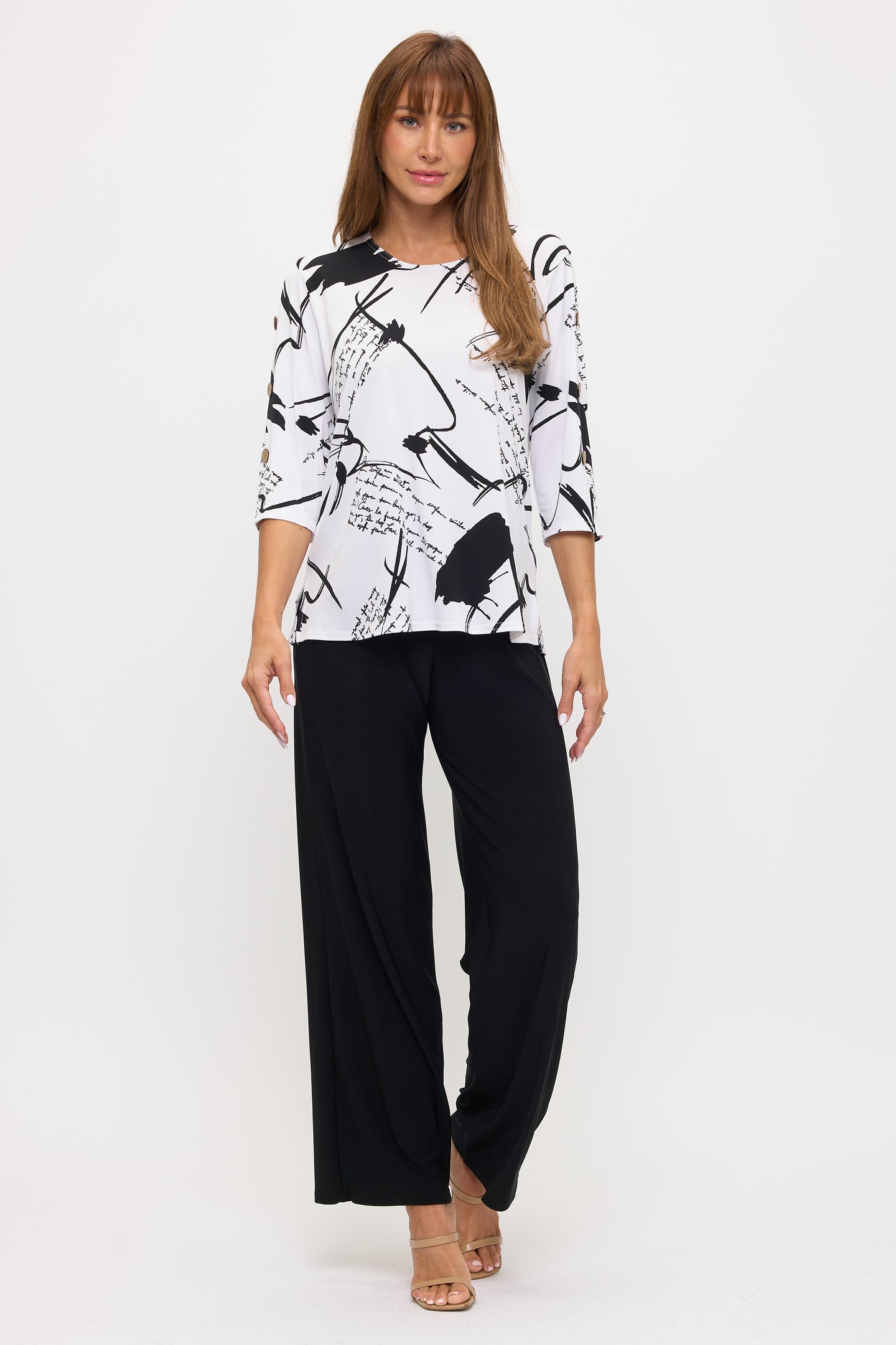 HIT Side Button Sleeve Top-3122HT-QRP1-W494